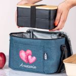 Ισοθερμικό Τσαντάκι Φαγητού Παιδικό με Όνομα, Loving Hearts