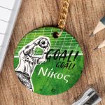 Προσωποποιημένο Μπρελόκ Παιδικό Ξύλινο με Όνομα, Goalkeeper