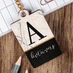 Προσωποποιημένο Μπρελόκ Παιδικό Ξύλινο με Όνομα, Marble