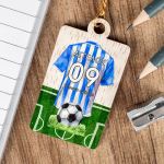 Προσωποποιημένο Μπρελόκ Παιδικό Ξύλινο με Όνομα, Blue