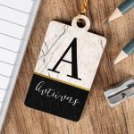 Προσωποποιημένο Μπρελόκ Παιδικό Ξύλινο με Όνομα, Marble