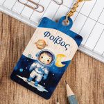 Προσωποποιημένο Μπρελόκ Παιδικό Ξύλινο με Όνομα, Astronaut