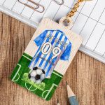 Προσωποποιημένο Μπρελόκ Παιδικό Ξύλινο με Όνομα, Blue