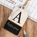 Προσωποποιημένο Μπρελόκ Παιδικό Ξύλινο με Όνομα, Marble