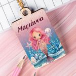 Προσωποποιημένο Μπρελόκ Παιδικό Ξύλινο με Όνομα, Mermaid