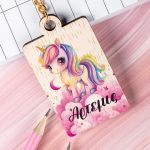 Προσωποποιημένο Μπρελόκ Παιδικό Ξύλινο με Όνομα, Colorfull