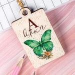 Προσωποποιημένο Μπρελόκ Παιδικό Ξύλινο με Όνομα, Flowers