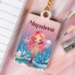 Προσωποποιημένο Μπρελόκ Παιδικό Ξύλινο με Όνομα, Mermaid