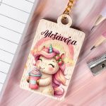 Προσωποποιημένο Μπρελόκ Παιδικό Ξύλινο με Όνομα, Milkshake