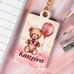 Προσωποποιημένο Μπρελόκ Παιδικό Ξύλινο με Όνομα, Teddy Bear