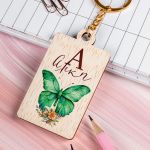 Προσωποποιημένο Μπρελόκ Παιδικό Ξύλινο με Όνομα, Flowers