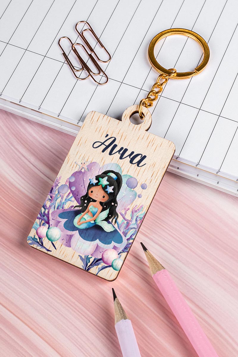 Προσωποποιημένο Μπρελόκ Παιδικό Ξύλινο με Όνομα, Pearl