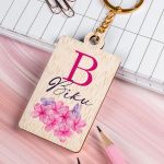 Προσωποποιημένο Μπρελόκ Παιδικό Ξύλινο με Όνομα, Pink