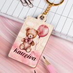 Προσωποποιημένο Μπρελόκ Παιδικό Ξύλινο με Όνομα, Teddy Bear