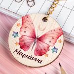 Προσωποποιημένο Μπρελόκ Παιδικό Ξύλινο με Όνομα, Star