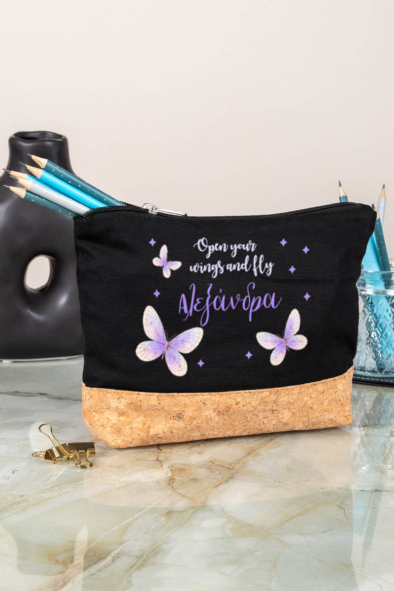 Κασετίνα - Τσαντάκι Μεγάλης Χωρητικότητας με Σχέδιο Πεταλούδες