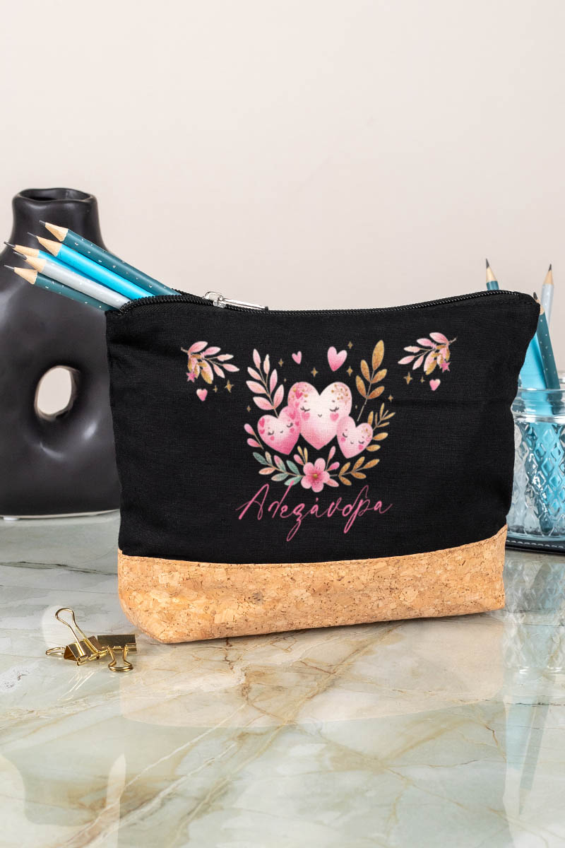 Κασετίνα - Τσαντάκι Μεγάλης Χωρητικότητας με Σχέδιο Καρδίες