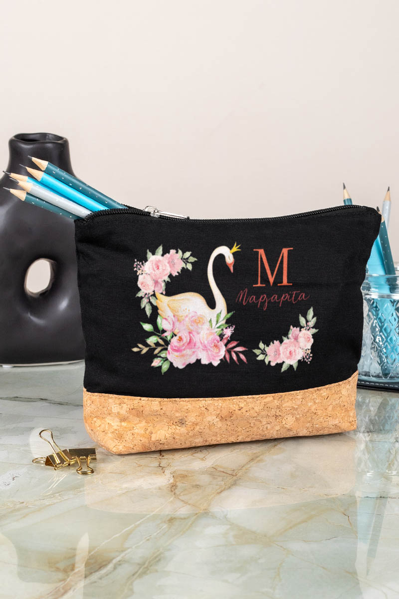 Κασετίνα - Τσαντάκι Μεγάλης Χωρητικότητας με Σχέδιο Κύκνος