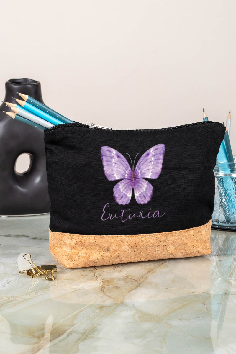 Κασετίνα - Τσαντάκι Μεγάλης Χωρητικότητας με Σχέδιο Butterfly
