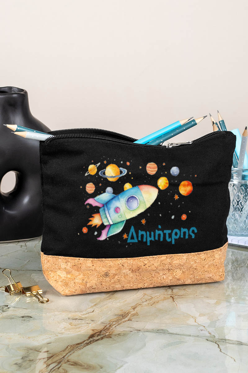 Κασετίνα - Τσαντάκι Μεγάλης Χωρητικότητας με Σχέδιο Πύραυλος