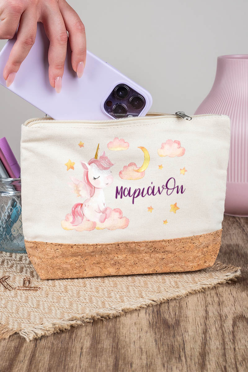 Κασετίνα - Τσαντάκι Μεγάλης Χωρητικότητας με Σχέδιο Μονόκερος