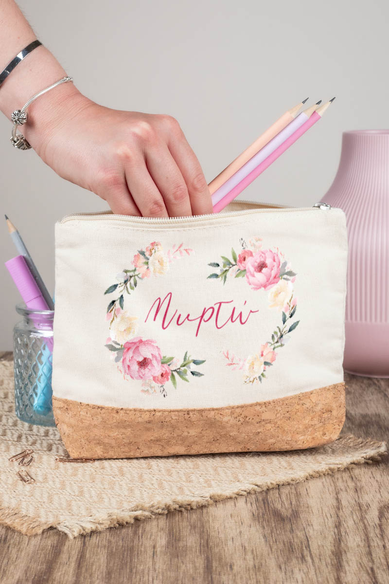 Κασετίνα - Τσαντάκι Μεγάλης Χωρητικότητας με Σχέδιο Λουλούδια