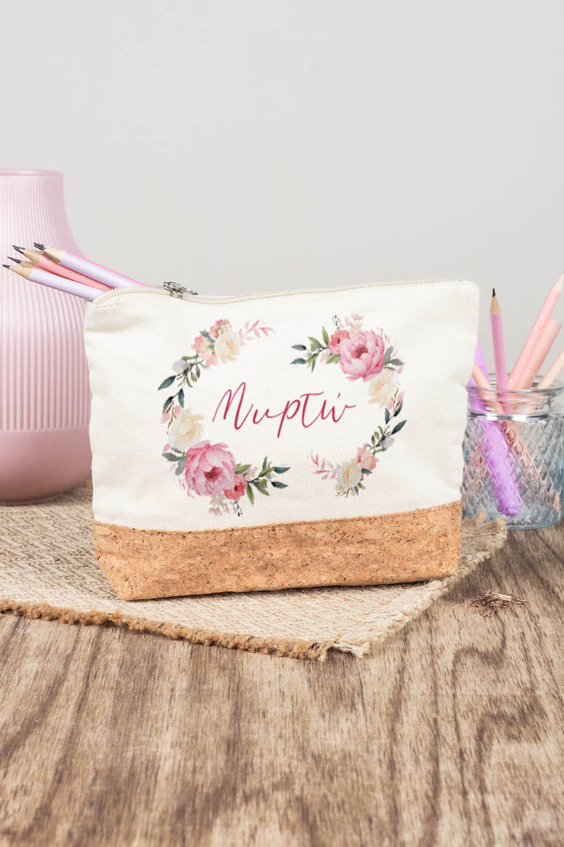 Κασετίνα - Τσαντάκι Μεγάλης Χωρητικότητας με Σχέδιο Λουλούδια