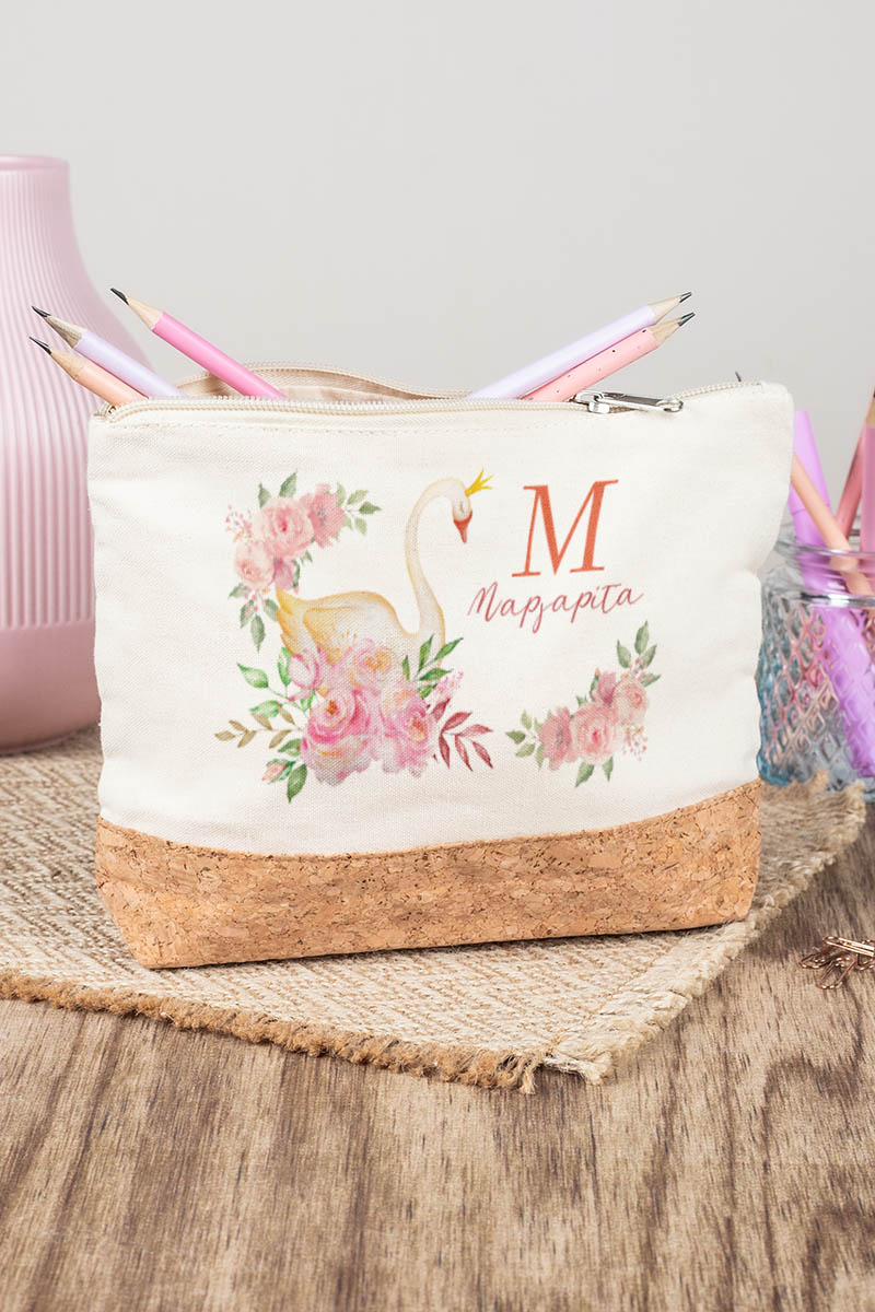 Κασετίνα - Τσαντάκι Μεγάλης Χωρητικότητας με Σχέδιο Κύκνος