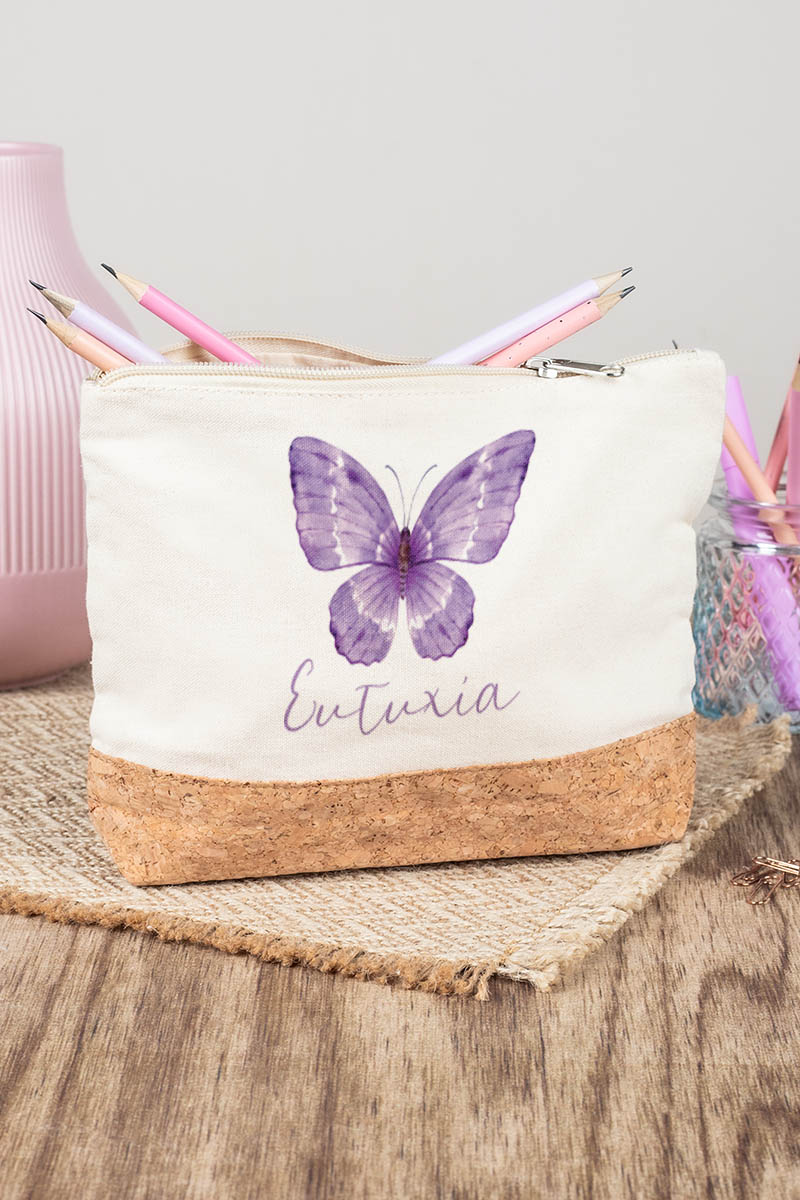 Κασετίνα - Τσαντάκι Μεγάλης Χωρητικότητας με Σχέδιο Butterfly