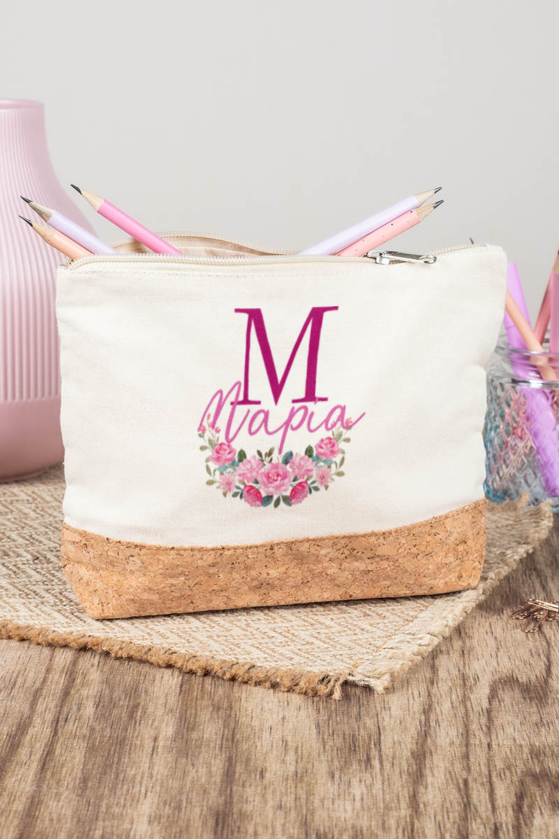 Κασετίνα - Τσαντάκι Μεγάλης Χωρητικότητας με Σχέδιο Μπουκέτο