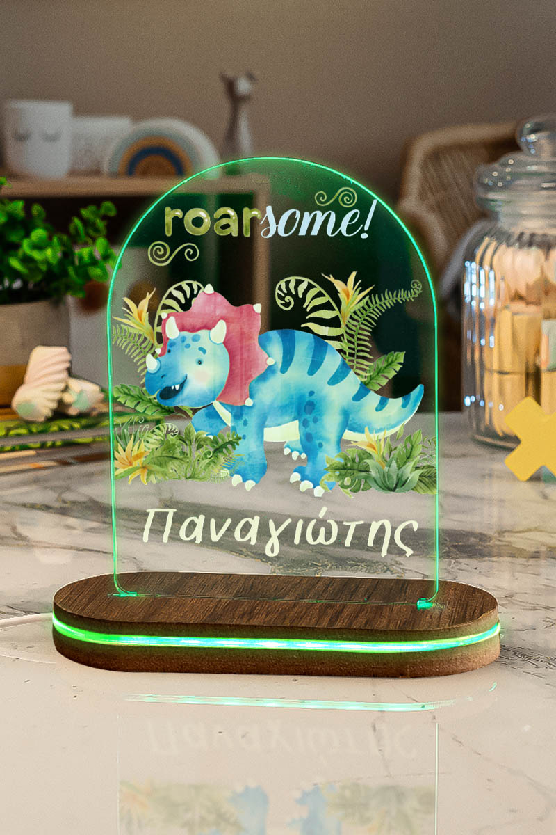 Φωτιστικό για Παιδικό Δωμάτιο με Σχέδιο Μπλε Δεινόσαυρος