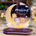 Φωτιστικό για Παιδικό Δωμάτιο με Σχέδιο Ζώα Και Φεγγάρι