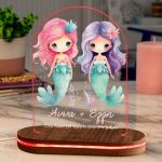 Φωτιστικό για Παιδικό Δωμάτιο με Σχέδιο Δίδυμες Γοργόνες