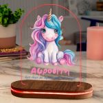 Φωτιστικό για Παιδικό Δωμάτιο με Σχέδιο Ροζ Μονόκερος