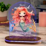 Φωτιστικό για Παιδικό Δωμάτιο με Σχέδιο Γοργόνα Στο Βυθό