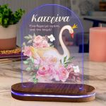 Φωτιστικό για Παιδικό Δωμάτιο με Σχέδιο Κύκνος Και Λουλούδια