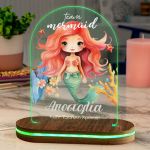 Φωτιστικό για Παιδικό Δωμάτιο με Σχέδιο Γοργόνα Στο Βυθό