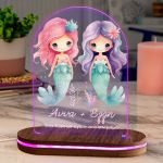 Φωτιστικό για Παιδικό Δωμάτιο με Σχέδιο Δίδυμες Γοργόνες