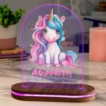 Φωτιστικό για Παιδικό Δωμάτιο με Σχέδιο Ροζ Μονόκερος