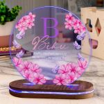 Φωτιστικό για Παιδικό Δωμάτιο με Σχέδιο Μωβ Λουλούδια