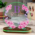 Φωτιστικό για Παιδικό Δωμάτιο με Σχέδιο Μωβ Λουλούδια