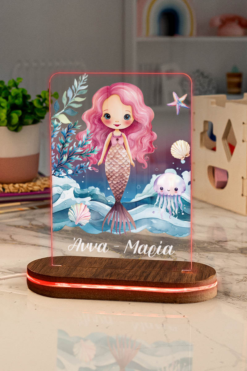 Φωτιστικό για Παιδικό Δωμάτιο με Σχέδιο Γοργόνα