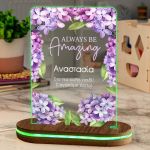 Φωτιστικό για Παιδικό Δωμάτιο με Σχέδιο Μωβ Λουλούδια