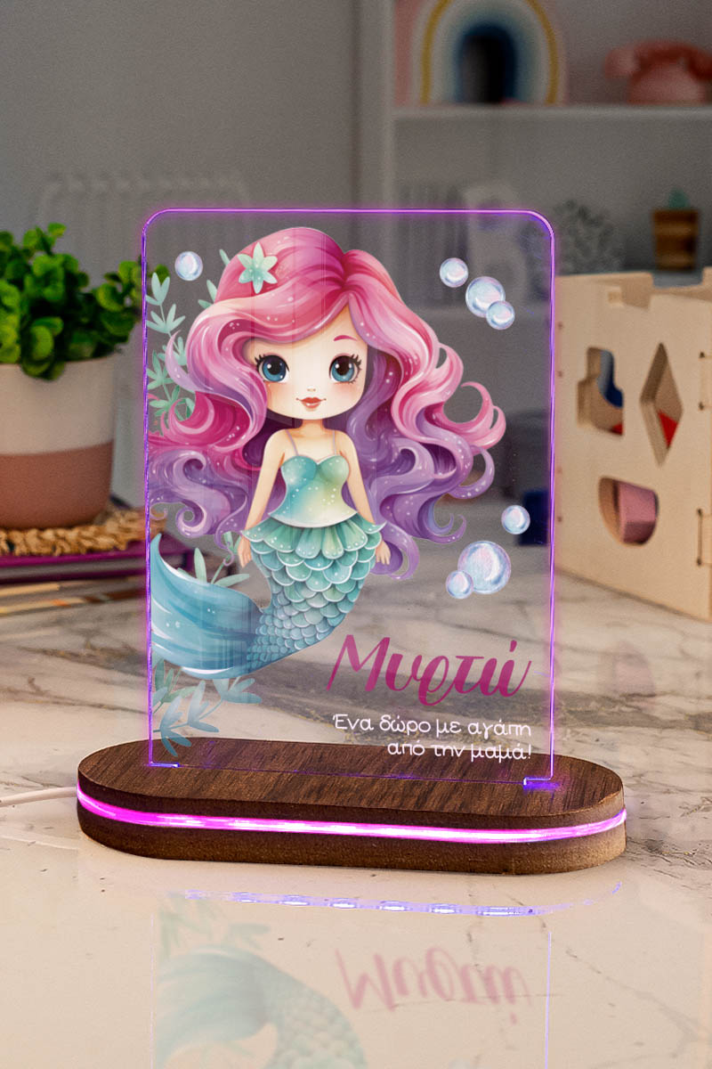 Φωτιστικό για Παιδικό Δωμάτιο με Σχέδιο Γοργόνα