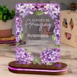 Φωτιστικό για Παιδικό Δωμάτιο με Σχέδιο Μωβ Λουλούδια