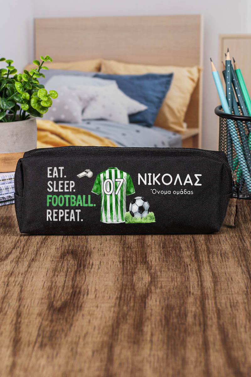 Σχολική Κασετίνα με Όνομα, σε Μαύρο Χρώμα & Σχέδιο Φανέλα 3