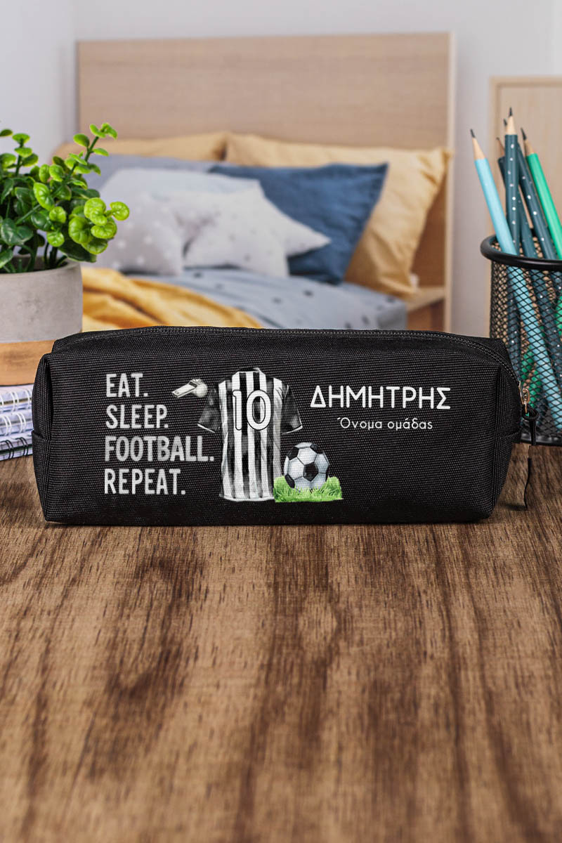 Σχολική Κασετίνα με Όνομα, σε Μαύρο Χρώμα & Σχέδιο Φανέλα 4