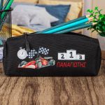 Σχολική Κασετίνα με Όνομα, σε Μαύρο Χρώμα & Σχέδιο Race