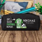 Σχολική Κασετίνα με Όνομα, σε Μαύρο Χρώμα & Σχέδιο Φανέλα 3