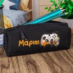 Σχολική Κασετίνα με Όνομα, σε Μαύρο Χρώμα & Σχέδιο Game X